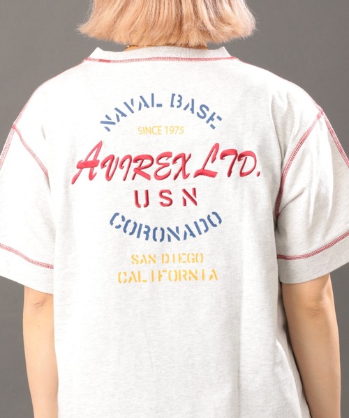 AVIREX（アヴィレックス）の「【直営店限定】ステッチ カラー  Tシャツ/STITCH COLOR T-SHIRT（Tシャツ/カットソー・レディース・オートミール/グリーン/ブラック・FREE）」の17枚目の写真