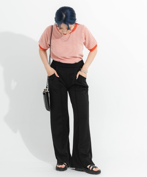 nemne store(ネンネストア)の「ポンチフレアパンツ(その他パンツ・レディース・ブラック/レッド/ブルー/アイボリー・SMALL/MEDIUM)」の7枚目の写真