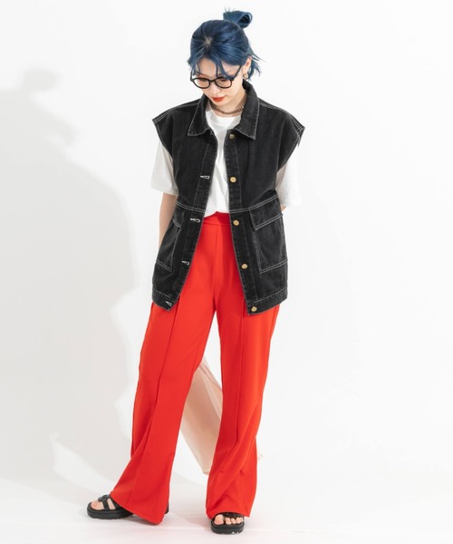 nemne store(ネンネストア)の「ポンチフレアパンツ(その他パンツ・レディース・ブラック/レッド/ブルー/アイボリー・SMALL/MEDIUM)」の21枚目の写真