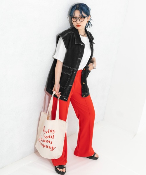 nemne store(ネンネストア)の「ポンチフレアパンツ(その他パンツ・レディース・ブラック/レッド/ブルー/アイボリー・SMALL/MEDIUM)」の19枚目の写真