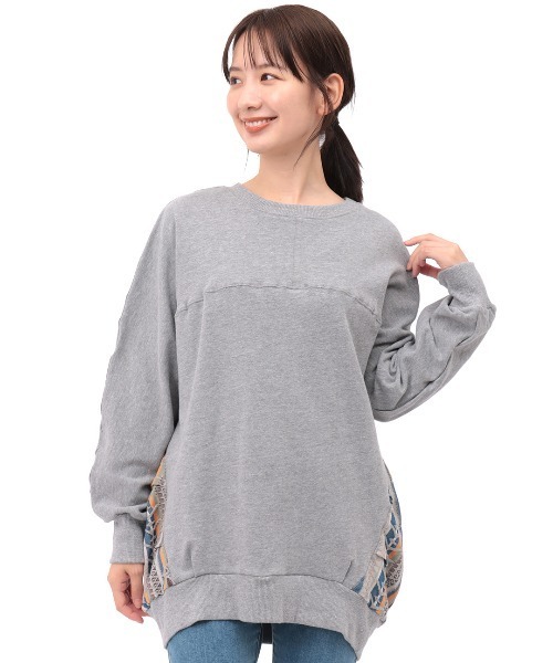 チチカカ（チチカカ）の「スウェットｘジオメストライププルオーバー【WEB限定】（スウェット・レディース・ブラック/ブルー/グレー/ベージュ・FREE）」の14枚目の写真