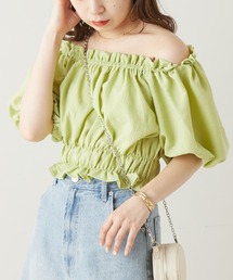 Chico | 【LINNEE】ショート丈オフショルシャーリングブラウス(シャツ/ブラウス)