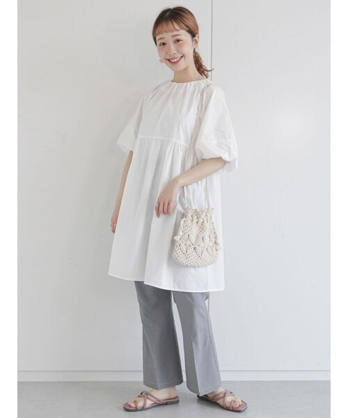 ehka sopo（エヘカソポ）の「グラフチェック裾フレアパンツ（その他パンツ・レディース・ブラック/イエロー/ブルー・ﾌﾘ-）」の10枚目の写真