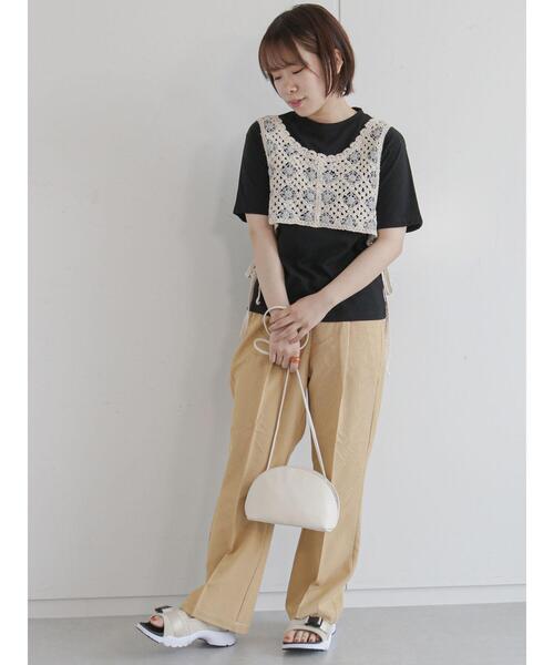 ehka sopo（エヘカソポ）の「グラフチェック裾フレアパンツ（その他パンツ・レディース・ブラック/イエロー/ブルー・ﾌﾘ-）」の12枚目の写真