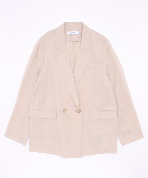 PRIORITY（プライオリティー）の「大人の抜け感を演出するシンプルジャケット セットアップ（テーラードジャケット・レディース・ベージュ/グリーン/キャメル・38）」の2枚目の写真