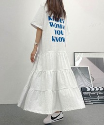 WOMANティアードロング丈ワンピース