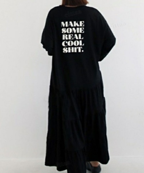 Dalfwin（ダールフィン）の「WOMANティアードロング丈ワンピース（ワンピース・レディース・グレー系その他/ネイビー/ブラック系その他2/グレー系その他2・FREE）」の2枚目の写真