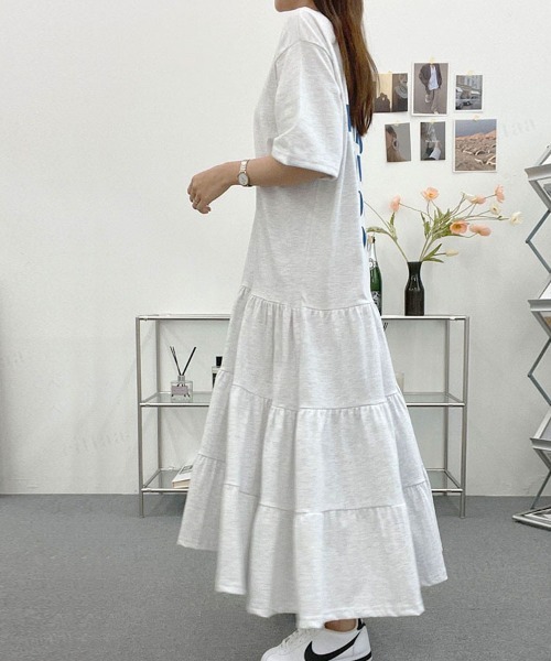 Dalfwin（ダールフィン）の「WOMANティアードロング丈ワンピース（ワンピース・レディース・グレー系その他/ネイビー/ブラック系その他2/グレー系その他2・FREE）」の7枚目の写真