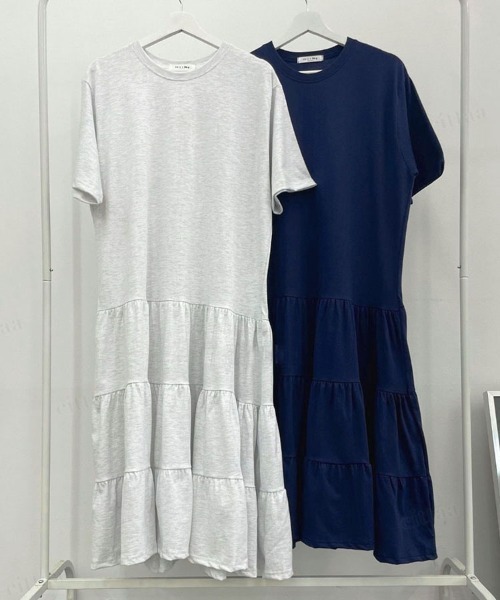 Dalfwin（ダールフィン）の「WOMANティアードロング丈ワンピース（ワンピース・レディース・グレー系その他/ネイビー/ブラック系その他2/グレー系その他2・FREE）」の11枚目の写真
