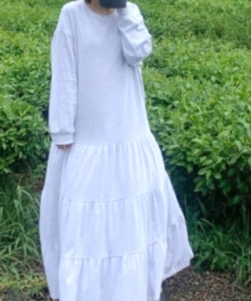 Dalfwin（ダールフィン）の「WOMANティアードロング丈ワンピース（ワンピース・レディース・グレー系その他/ネイビー/ブラック系その他2/グレー系その他2・FREE）」の20枚目の写真