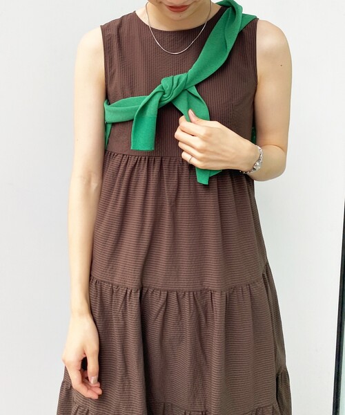 OPAQUE.CLIP（オペークドットクリップ）の「◆シアサッカー ティアードフレアワンピース【WEB限定サイズ】（ワンピース・レディース・ブラック系2/ブラウン系その他3/ブラック・40/38/36）」の14枚目の写真