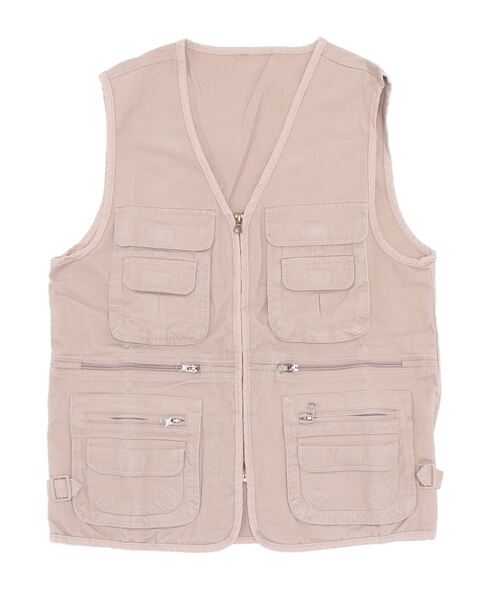 Monocoro toppi(モノコロトッピ)の「多収納 Vネック フィッシングベスト(ベスト・レディース・ベージュ/ブラック/カーキ/グレー・M/L/2L/3L)」の9枚目の写真