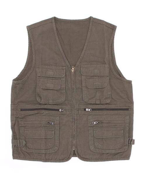 Monocoro toppi(モノコロトッピ)の「多収納 Vネック フィッシングベスト(ベスト・レディース・ベージュ/ブラック/カーキ/グレー・M/L/2L/3L)」の10枚目の写真