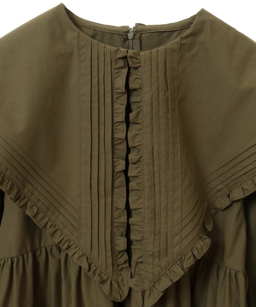 Candy Stripper（キャンディストリッパー）の「CEREMONY BIG COLLAR ドレス（ワンピース・レディース・カーキ/オフホワイト/ブラック・2）」の8枚目の写真