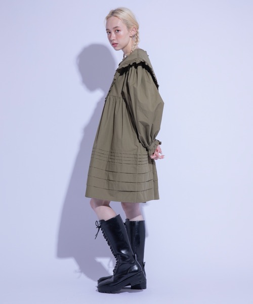 Candy Stripper（キャンディストリッパー）の「CEREMONY BIG COLLAR ドレス（ワンピース・レディース・カーキ/オフホワイト/ブラック・2）」の11枚目の写真