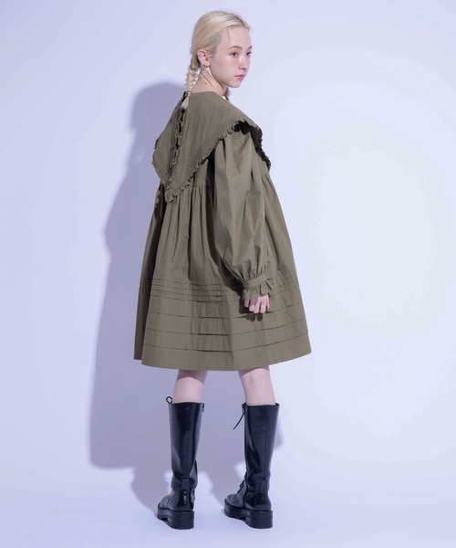 Candy Stripper（キャンディストリッパー）の「CEREMONY BIG COLLAR ドレス（ワンピース・レディース・カーキ/オフホワイト/ブラック・2）」の9枚目の写真