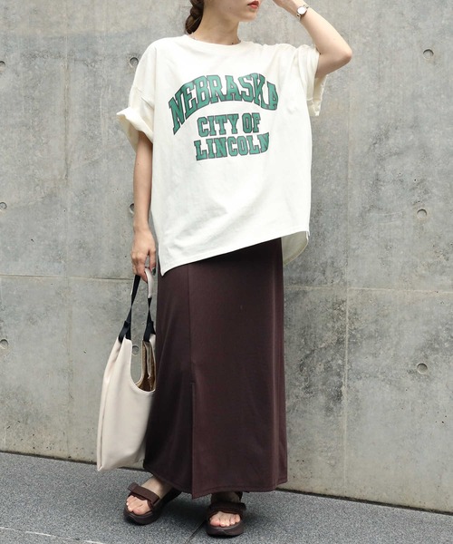 HONEYSUCKLE ROSE（ハニーサックルローズ）の「【HONEYSUCKLE ROSE】フロントスリットスカート（スカート・レディース・ブラック/ダークブラウン/ブルー/グリーン/パープル/レッド/オレンジ・M/L）」の21枚目の写真