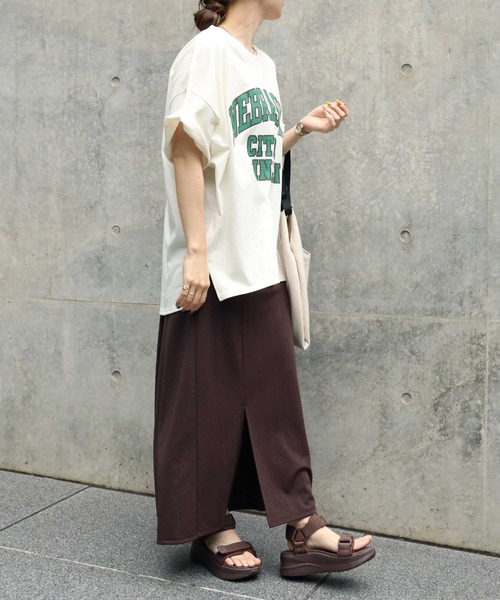 HONEYSUCKLE ROSE（ハニーサックルローズ）の「【HONEYSUCKLE ROSE】フロントスリットスカート（スカート・レディース・ブラック/ダークブラウン/ブルー/グリーン/パープル/レッド/オレンジ・M/L）」の12枚目の写真