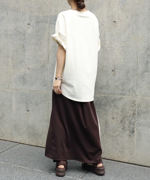 HONEYSUCKLE ROSE（ハニーサックルローズ）の「【HONEYSUCKLE ROSE】フロントスリットスカート（スカート・レディース・ブラック/ダークブラウン/ブルー/グリーン/パープル/レッド/オレンジ・M/L）」の16枚目の写真