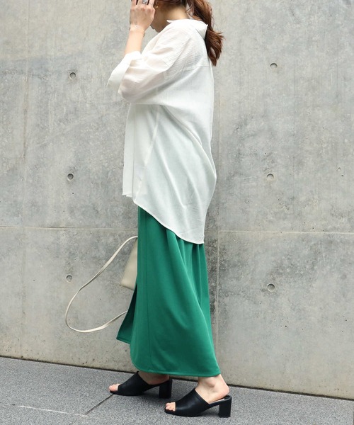 HONEYSUCKLE ROSE（ハニーサックルローズ）の「【HONEYSUCKLE ROSE】フロントスリットスカート（スカート・レディース・ブラック/ダークブラウン/ブルー/グリーン/パープル/レッド/オレンジ・M/L）」の22枚目の写真