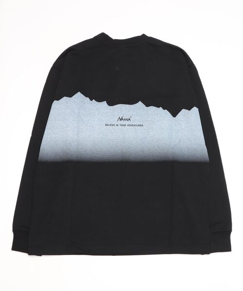 NANGA(ナンガ)の「ECO HYBRID RIDGE LINE PRINT L/S TEE/エコハイブリッドリッジラインプリントロングスリーブティー(Tシャツ/カットソー・メンズ・ホワイト/ブラック・S/M/L/XL)」の13枚目の写真