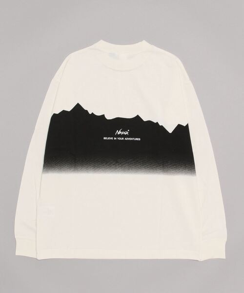 NANGA(ナンガ)の「ECO HYBRID RIDGE LINE PRINT L/S TEE/エコハイブリッドリッジラインプリントロングスリーブティー(Tシャツ/カットソー・メンズ・ホワイト/ブラック・S/M/L/XL)」の14枚目の写真