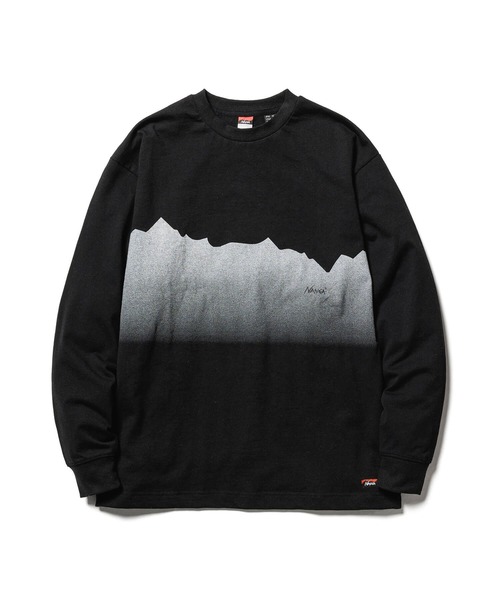 NANGA(ナンガ)の「ECO HYBRID RIDGE LINE PRINT L/S TEE/エコハイブリッドリッジラインプリントロングスリーブティー(Tシャツ/カットソー・メンズ・ホワイト/ブラック・S/M/L/XL)」の8枚目の写真