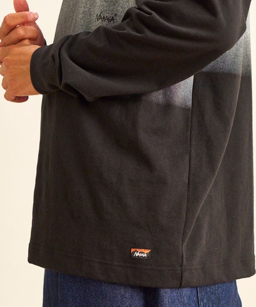NANGA(ナンガ)の「ECO HYBRID RIDGE LINE PRINT L/S TEE/エコハイブリッドリッジラインプリントロングスリーブティー(Tシャツ/カットソー・メンズ・ホワイト/ブラック・S/M/L/XL)」の7枚目の写真