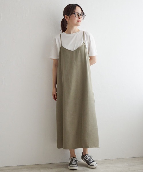 LBC（エルビーシー）の「Ｔシャツセットキャミワンピース（ワンピース・レディース・ライトグレー/ブラック/オリーブ・M/L）」の3枚目の写真