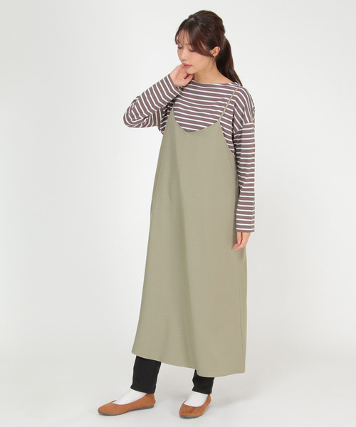 LBC（エルビーシー）の「Ｔシャツセットキャミワンピース（ワンピース・レディース・ライトグレー/ブラック/オリーブ・M/L）」の7枚目の写真