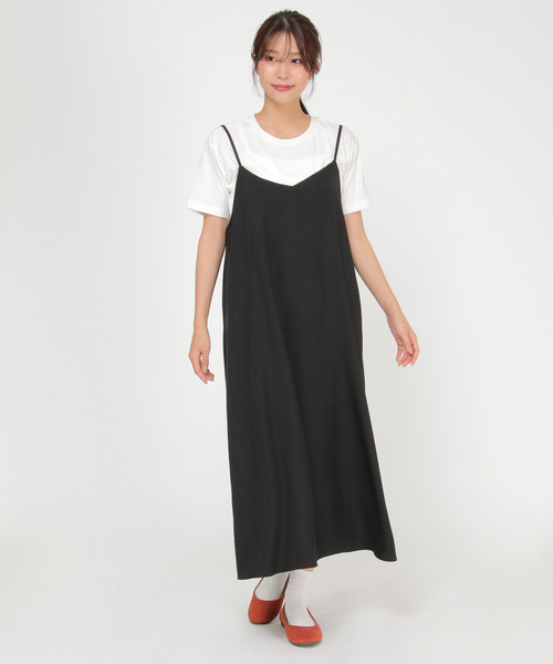 LBC（エルビーシー）の「Ｔシャツセットキャミワンピース（ワンピース・レディース・ライトグレー/ブラック/オリーブ・M/L）」の4枚目の写真