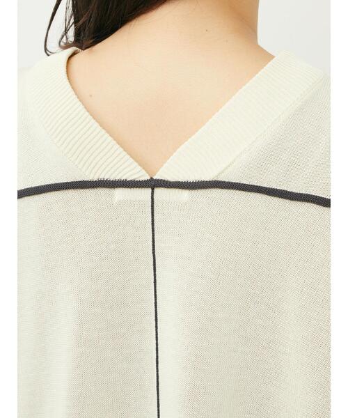 Green　Parks（グリーンパークス）の「配色ハイゲージニットベスト（ベスト・レディース・ダークグレー/アイボリー/イエロー・FREE）」の12枚目の写真
