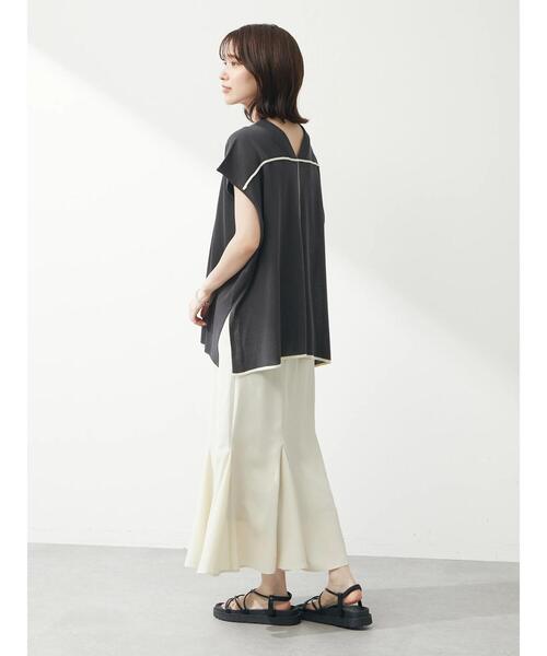 Green　Parks（グリーンパークス）の「配色ハイゲージニットベスト（ベスト・レディース・ダークグレー/アイボリー/イエロー・FREE）」の15枚目の写真