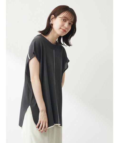 Green　Parks（グリーンパークス）の「配色ハイゲージニットベスト（ベスト・レディース・ダークグレー/アイボリー/イエロー・FREE）」の16枚目の写真