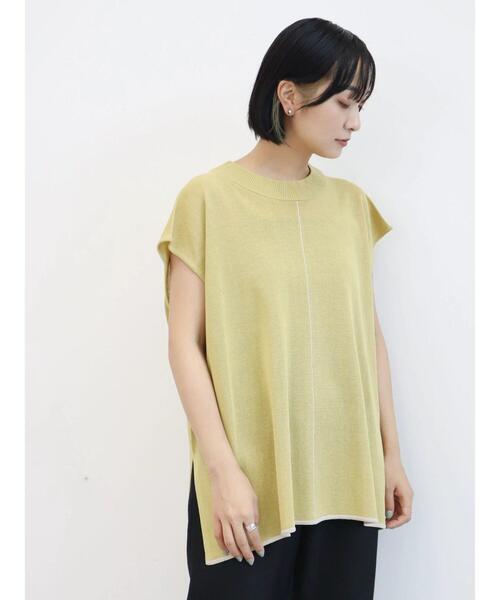 Green　Parks（グリーンパークス）の「配色ハイゲージニットベスト（ベスト・レディース・ダークグレー/アイボリー/イエロー・FREE）」の18枚目の写真