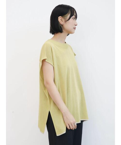 Green　Parks（グリーンパークス）の「配色ハイゲージニットベスト（ベスト・レディース・ダークグレー/アイボリー/イエロー・FREE）」の19枚目の写真