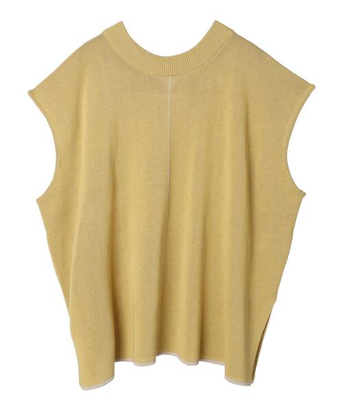 Green　Parks（グリーンパークス）の「配色ハイゲージニットベスト（ベスト・レディース・ダークグレー/アイボリー/イエロー・FREE）」の20枚目の写真