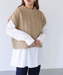 HER CLOSET | 【shemoshelly】前後2wayケーブル柄ベスト(ベスト)