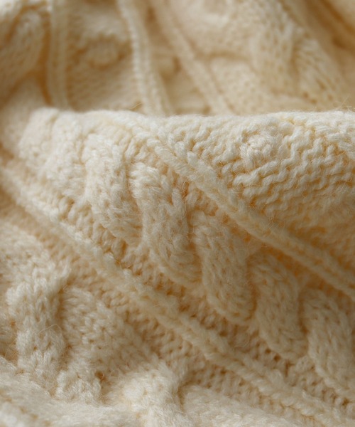 HER CLOSET（ハークローゼット）の「【shemoshelly】前後2wayケーブル柄ベスト（ベスト・レディース・アイボリー/ブラック/ベージュ・M）」の5枚目の写真