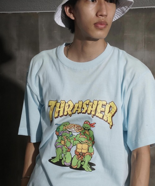 thrasher tシャツ THRASHER スラッシャー マグロゴプリント 7分袖 Tシャツ ロゴT