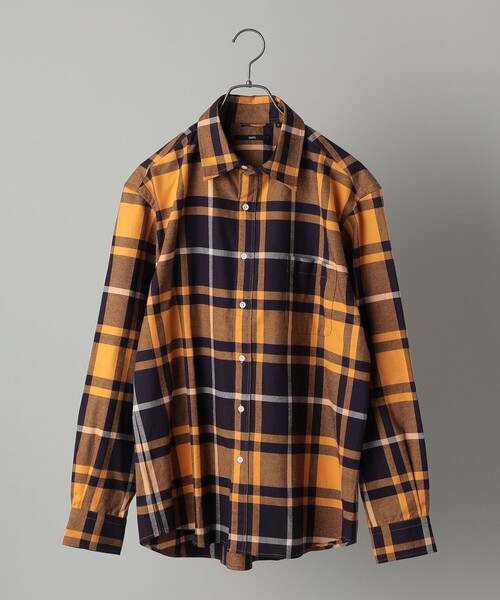 SHIPS【新品】綿ビエラ ビッグチェック レギュラーカラーシャツ SHIPS: コットンビエラ チェック レギュラーカラー シャツ