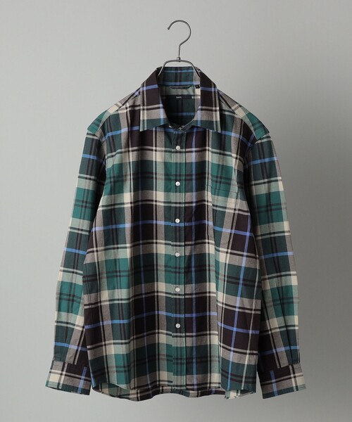 SHIPS【新品】綿ビエラ ビッグチェック レギュラーカラーシャツ SHIPS: コットンビエラ チェック レギュラーカラー シャツ