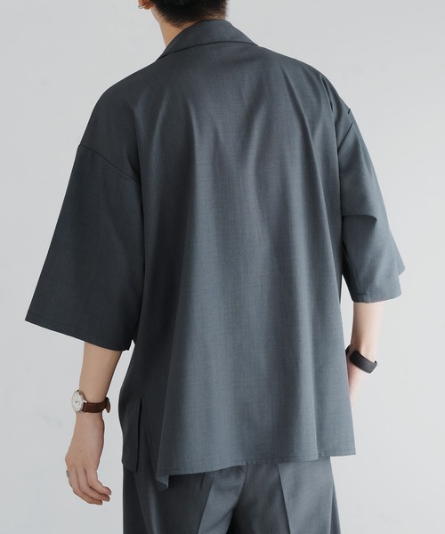 epnok(エプノック)の「ダブルオープンカラールーズシャツ(シャツ/ブラウス・メンズ・ブラック/モカ/グレイッシュブルー・SMALL/MEDIUM/LARGE)」の21枚目の写真
