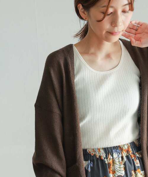 URBAN RESEARCH DOORS（アーバンリサーチドアーズ）の「アイレットテレコタンクトップ（タンクトップ・レディース・ブラック/オフホワイト/レッド/ベージュ系その他・MEDIUM）」の2枚目の写真