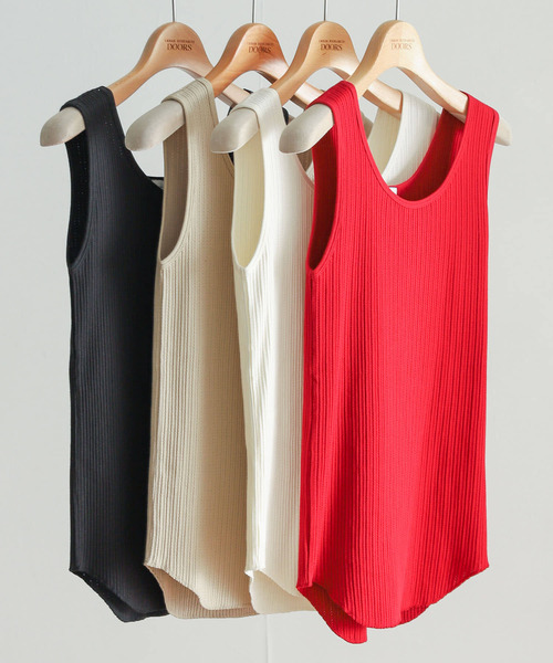 URBAN RESEARCH DOORS（アーバンリサーチドアーズ）の「アイレットテレコタンクトップ（タンクトップ・レディース・ブラック/オフホワイト/レッド/ベージュ系その他・MEDIUM）」の13枚目の写真