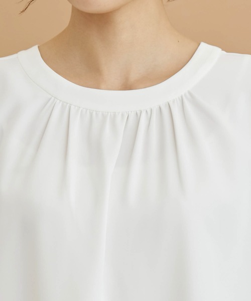 ROPE' PICNIC(ロペピクニック)の「2WAY/とろみ合繊ギャザーブラウス(シャツ/ブラウス・レディース・グレー系その他/オフホワイト/ベージュ/ブルー/ピンク系その他・38)」の13枚目の写真