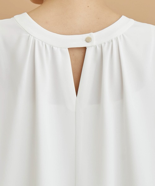 ROPE' PICNIC(ロペピクニック)の「2WAY/とろみ合繊ギャザーブラウス(シャツ/ブラウス・レディース・グレー系その他/オフホワイト/ベージュ/ブルー/ピンク系その他・38)」の20枚目の写真