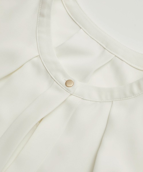 ROPE' PICNIC(ロペピクニック)の「2WAY/とろみ合繊ギャザーブラウス(シャツ/ブラウス・レディース・グレー系その他/オフホワイト/ベージュ/ブルー/ピンク系その他・38)」の14枚目の写真