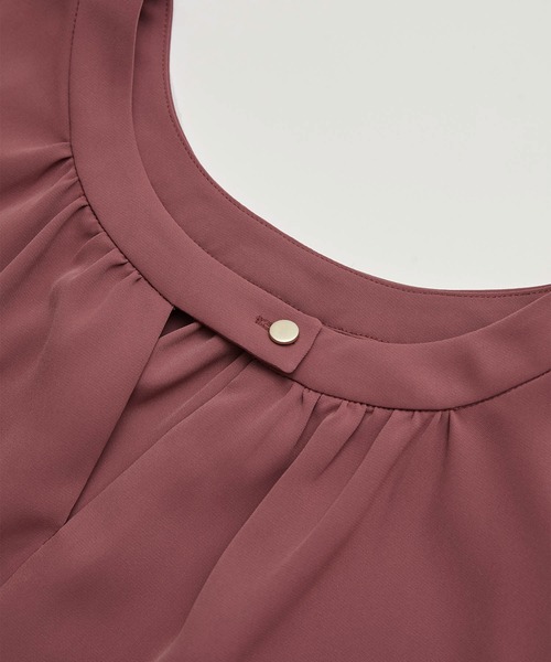 ROPE' PICNIC(ロペピクニック)の「2WAY/とろみ合繊ギャザーブラウス(シャツ/ブラウス・レディース・グレー系その他/オフホワイト/ベージュ/ブルー/ピンク系その他・38)」の18枚目の写真