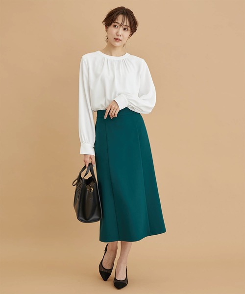 ROPE' PICNIC(ロペピクニック)の「2WAY/とろみ合繊ギャザーブラウス(シャツ/ブラウス・レディース・グレー系その他/オフホワイト/ベージュ/ブルー/ピンク系その他・38)」の15枚目の写真